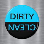 Aqua Black Dirty Clean Magnet<br><div class="desc">Eine einfache Hälfte schwarz und die Hälfte der Farbe Ihres gewählten Designs. Ändern Sie die Farben,  um Ihr eigenes "schmutziges" Design für den Geschirrspüler zu erstellen.</div>