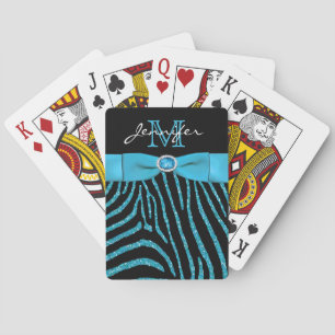 Aqua Black IMITATS Ribbon Glitzer Zebra Spielkarte