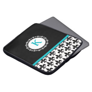 Aqua Black Monogram Laptopschutzhülle