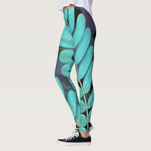 Aqua-Blätter Leggings (Links)