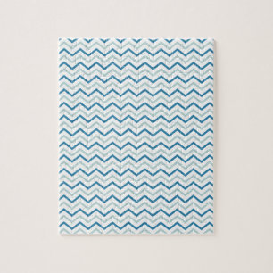 Aqua Blau Chevron Muster Puzzle