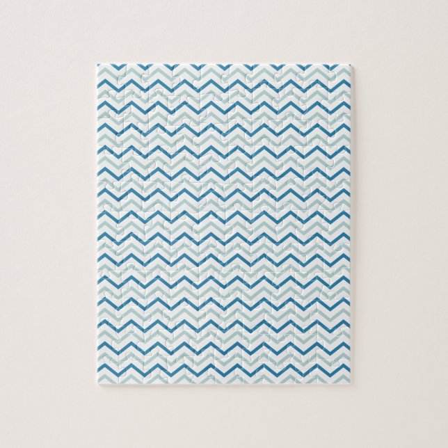 Aqua Blau Chevron Muster Puzzle (Vertikal)