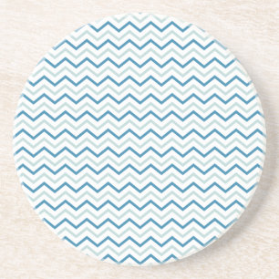 Aqua Blau Chevron Muster Sandstein Untersetzer