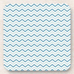 Aqua Blau Chevron Muster Untersetzer