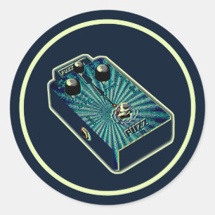 Aqua blau Fuzz Runder Aufkleber