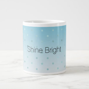Aqua Blau Glam Dots Ombre Weihnachten             Jumbo-Tasse