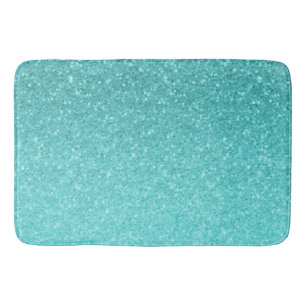 Aqua Blau Glitter Funkel Mädchen Glamour Meerjungf Badematte