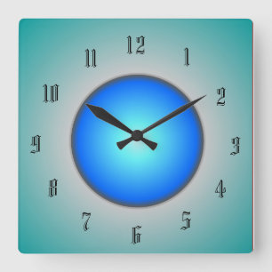 Aqua/Blau/Grüne Kreis-Wanduhr Quadratische Wanduhr