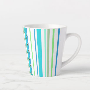 Aqua Blau Grüne Strand Farb Streifen Milchtasse