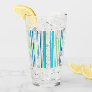 Aqua Blau Grüne Strandfarben Streifen Glas
