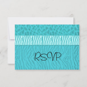 Aqua Blau Hochzeit RSVP Karte