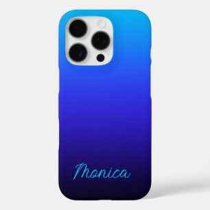 Aqua Blau Indigo und schwarzes Ombre iPhone 16 Pro Hülle