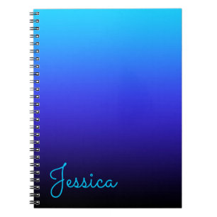Aqua Blau Indigo und schwarzes Ombre Notizblock