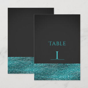 Aqua Blau Moderne Glamour Pailletten Tischnummer K