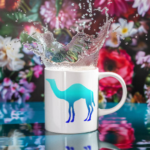 Aqua Blau Ombre Kamel Silhouette Kaffeetasse