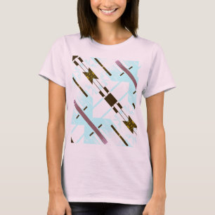 Aqua Blau Schwarzer Diagonale Pfeil Südwesten insp T-Shirt