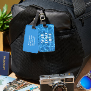 Aqua Blau Schwimmbad Foto für Ihr Logo Gepäckanhänger