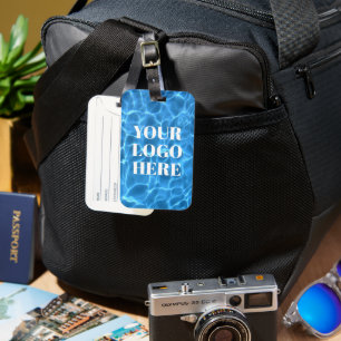 Aqua-Blau-Schwimmbad-Foto für Ihr Logo Gepäckanhänger