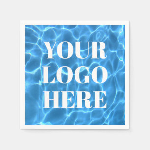 Aqua Blau Schwimmbad Foto für Ihr Logo Serviette
