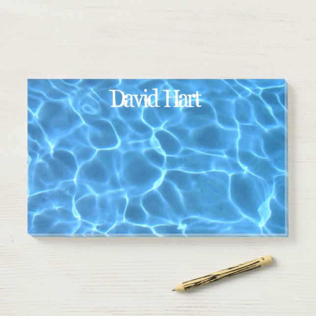 Aqua Blau Schwimmbad Foto Post-it Klebezettel (Auf Schreibtisch)