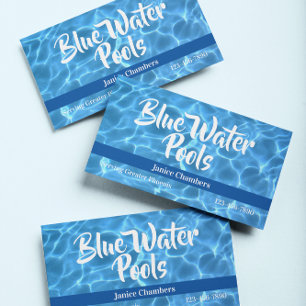 Aqua-Blau-Schwimmbad-Foto Visitenkarte