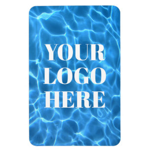 Aqua Blau Schwimmbad Vertikales Foto Ihr Logo Magnet