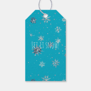 Aqua Blau Silber Weiße Weihnachten Schneeflocken Geschenkanhänger
