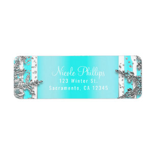 Aqua Blau & Silber Winter Schneeflocken Elegante P