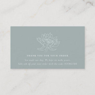 AQUA BLAU TEAL LOTUS FLORA LOGO EINKAUF DANKE VISITENKARTE