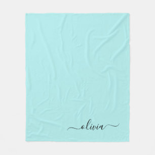 Aqua Blau Teal Mädchenname Schriftzug Modernes Mon Fleecedecke