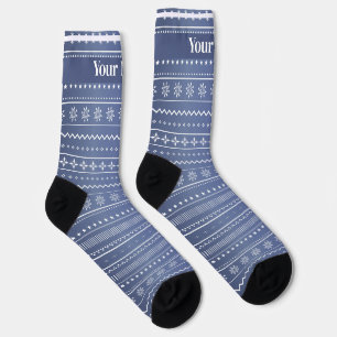 Aqua Blau Teal Weihnachtsstern-Blumenmuster Socken