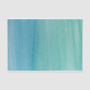 Aqua blau türkisfarbenes Wasserfarbendecouponhandw Seidenpapier