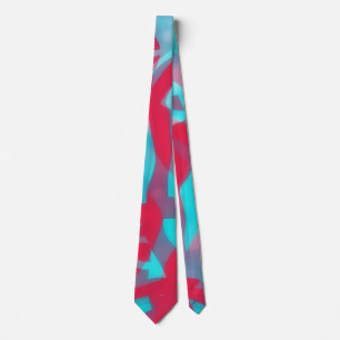 Aqua Blau und Deep Pink Künstlerische Krawatte