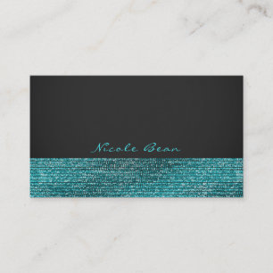 Aqua Blau und Grau Moderne Glamour Pailletten Eleg Visitenkarte