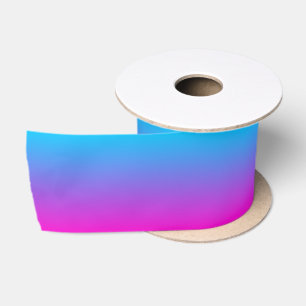 Aqua Blau und Neon Pink Ombre Satinband