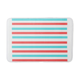 Aqua Blau und Rot Streifen Bathmat fett horizontal Badematte