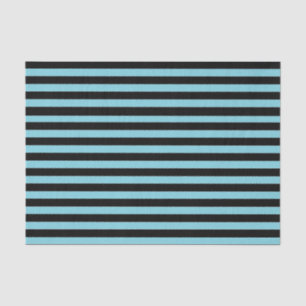 Aqua Blau und schwarz gestreiftes Gewebe Seidenpapier