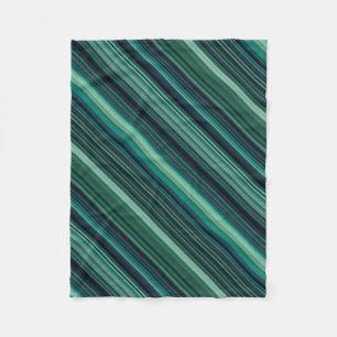 Aqua Blau und Türkis Streifen Fleecedecke