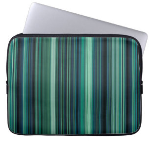 Aqua Blau und Türkis Streifen Laptopschutzhülle