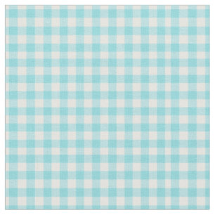 Aqua Blau und Weiß kariert Gingham Stoff