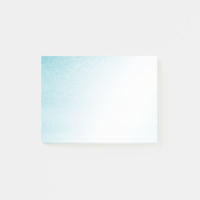 Aqua Blau Weiß Ombre Post-it Klebezettel (Vorderseite)