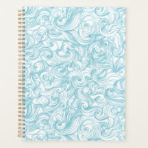 Aqua-Blau-Wirbel-Muster-Planer