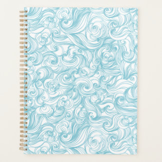 Aqua-Blau-Wirbel-Muster-Planer Planer