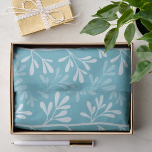 Aqua Blau Zen-Garten-Stiele Minimale Botanik Seidenpapier