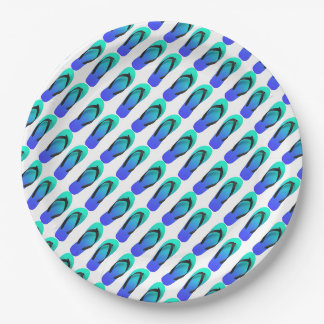Aqua Blaue Flip Flops Pappteller