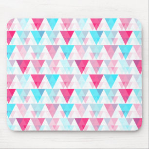 Aqua-blaue und rosa Dreieck-geometrisches Muster Mousepad