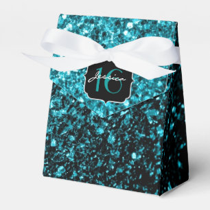 Aqua blauen glänzenden Imitate Glitzer Glitzern Sw Geschenkschachtel