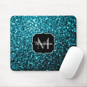 Aqua-blauer glänzender falscher Glitter funkelt Mo Mousepad