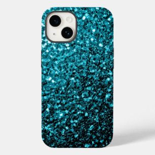 Aqua-blauer Glitter funkelt iPhone Hülle
