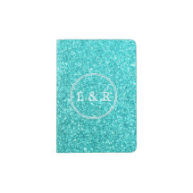 Aqua-blauer Glitzer mit weißen Details